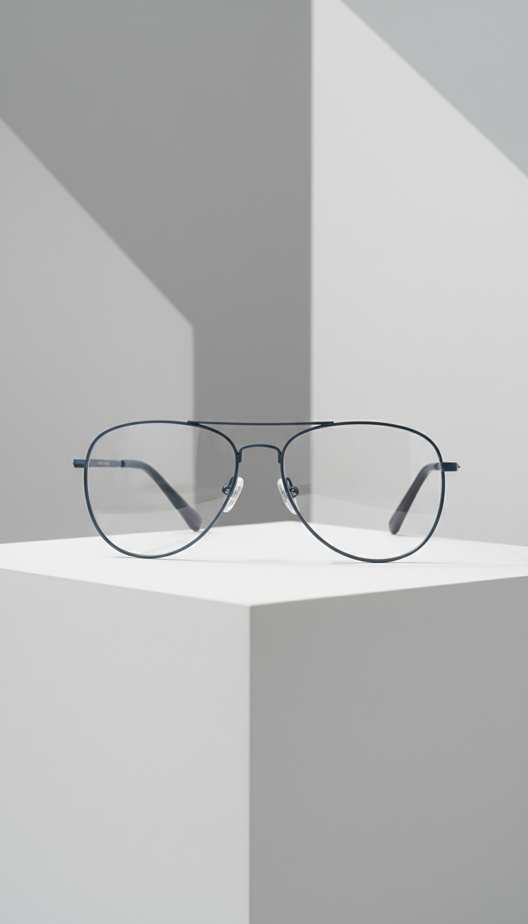 Matte steel blue aviator frame